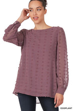 Load image into Gallery viewer, Swiss Dot Round Neck Blouse