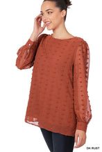 Load image into Gallery viewer, Swiss Dot Round Neck Blouse