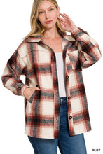 Load image into Gallery viewer, OVERSIZED YARN DYED PLAID LONGLINE SHACKET