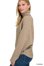 Load image into Gallery viewer, DOLMAN SLEEVE TURTLENECK SWEATER