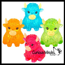 Load image into Gallery viewer, Curious Minds Toys - Highland Cow Shaped Ball - Thick Glue/Gel Syrup Molasses Stretch Ball Maltose- Ultra Squishy and Moldable Slow Rise Relaxing Sensory Fidget Stress Toy
