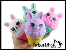 Load image into Gallery viewer, Curious Minds Toys - 1 Bunny Ice Cream Cone - Soft Creamy Doh Filled Squeeze Stre