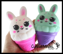 Load image into Gallery viewer, Curious Minds Toys - 1 Bunny Ice Cream Cone - Soft Creamy Doh Filled Squeeze Stre