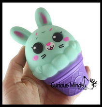 Load image into Gallery viewer, Curious Minds Toys - 1 Bunny Ice Cream Cone - Soft Creamy Doh Filled Squeeze Stre