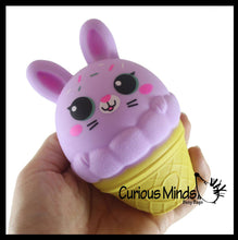 Load image into Gallery viewer, Curious Minds Toys - 1 Bunny Ice Cream Cone - Soft Creamy Doh Filled Squeeze Stre
