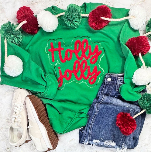 Green Holly Jolly Sweatshirt
