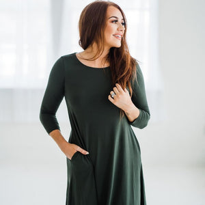 Perfect Fall Dress - Dark Olive