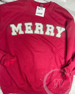 Merry Chenille Patch Sweatshirt- Presale