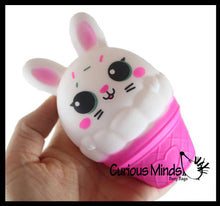 Load image into Gallery viewer, Curious Minds Toys - 1 Bunny Ice Cream Cone - Soft Creamy Doh Filled Squeeze Stre