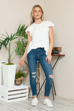 Load image into Gallery viewer, Solid Eyelet Short Sleeve Spring Top