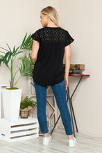Load image into Gallery viewer, Solid Eyelet Short Sleeve Spring Top