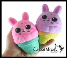 Load image into Gallery viewer, Curious Minds Toys - 1 Bunny Ice Cream Cone - Soft Creamy Doh Filled Squeeze Stre