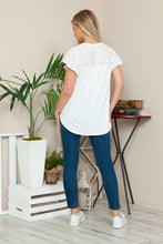 Load image into Gallery viewer, Solid Eyelet Short Sleeve Spring Top