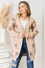Load image into Gallery viewer, Star Pattern Open Front Longline Cardigan