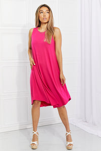 Zenana Full Size Still In Love Sleeveless Midi Dress